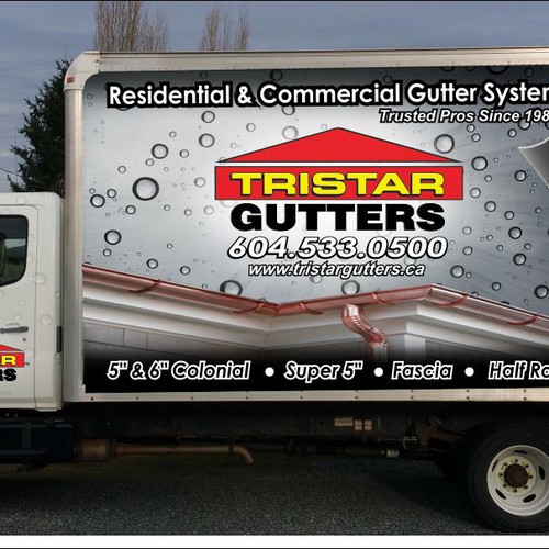 Tristar Gutter truck vehicle wrap (I AM HAVING A PRO INSTALL WRAP) Design by T i f a n y' s