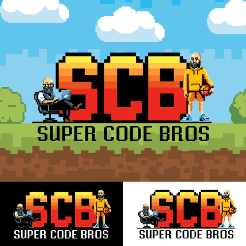 Pixel Art Logo for Super Code Bros Design by A9design