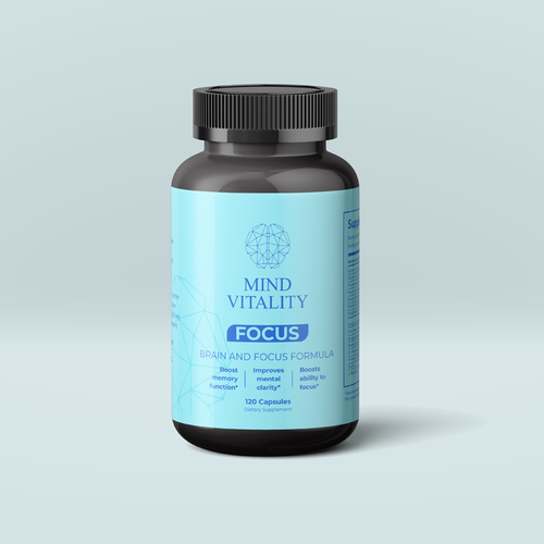 Bottle label design for Nootropics product Design réalisé par atensebling