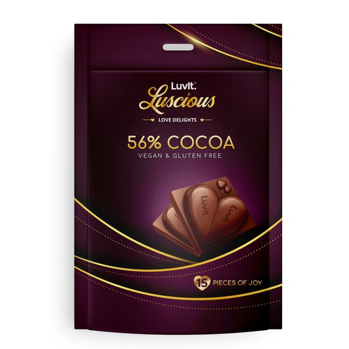 Design a standout label for a Premium Chocolate Homepack Réalisé par Kasia Zwiech