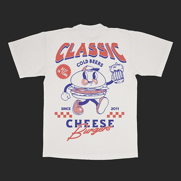 Design by ERRATIC21 titled "Retro Calssic Burger Tshirt"