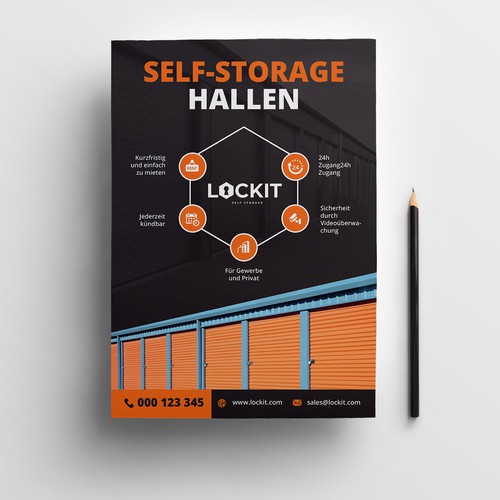 Gestalte ein Flyer Design für Selfstorage Hallen Design by Monki D Loy