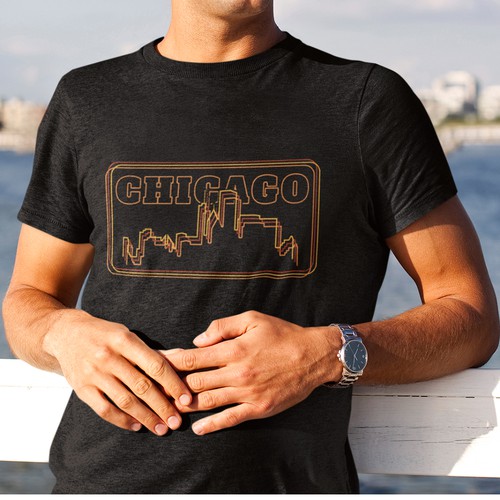 One of a Kind Chicago Themed T-Shirt Design by HATO.