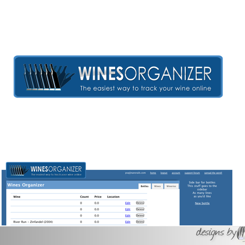Wines Organizer website logo Diseño de jellevant