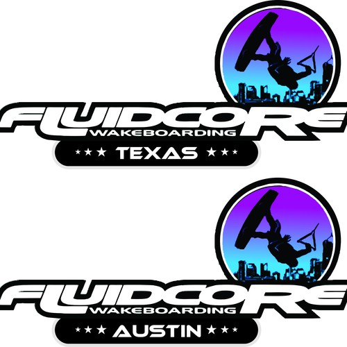 Create a cool stylish wakeboarding company sticker Minor adjustments