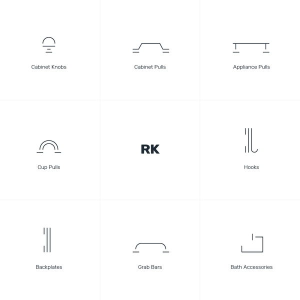 Minimalist icons design for doornob and bathroom accessories company