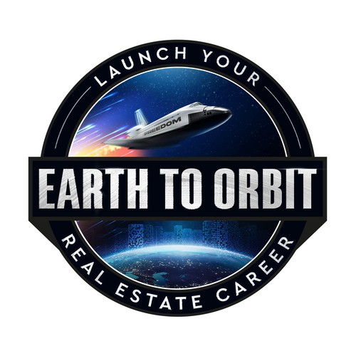 Realistic Logo for "Earth to Orbit" Sales Course. Achieve financial freedom through real estate. Design by GIRA.