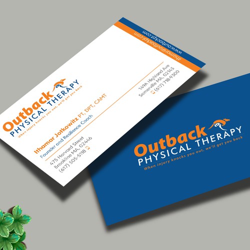 Business card for 2 clinic physical therapy office Design by Design sp