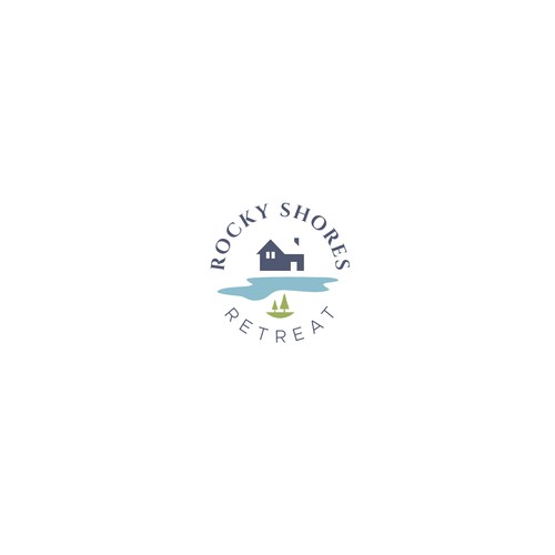 Rocky Shores Retreat Vacation Cottage Logo Design by Rekker