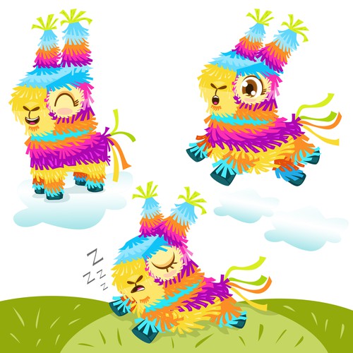 Adorable & Colorful Piñata Llama mascot! 🥳🎉🦙 Design by pupeelove