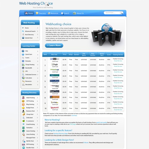Redesign WebHostingChoice.com Design by win2010