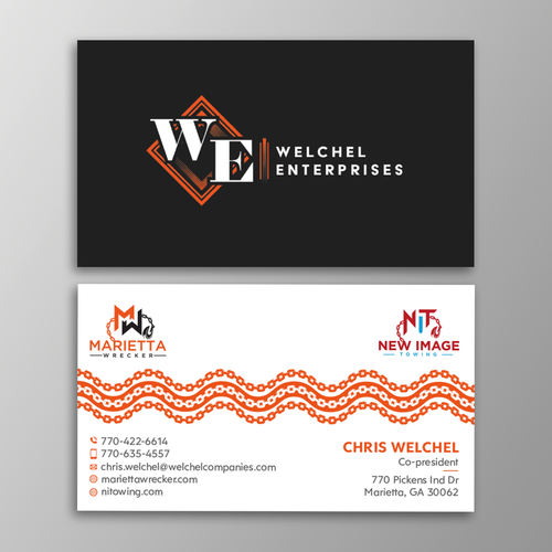 Powerful business card for large towing enterprise Design by Design sp