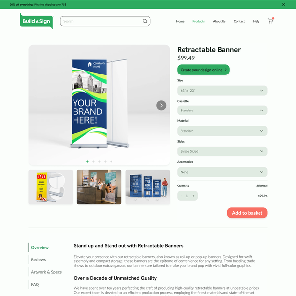 Build A Sign - Product Page