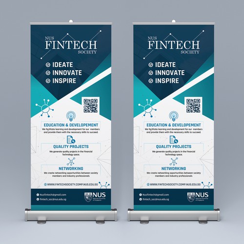 Fintech society standing banner design Design by Rocket Zone