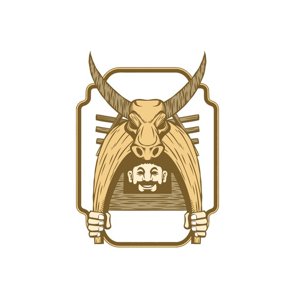 Mascot logo bull classic vintage