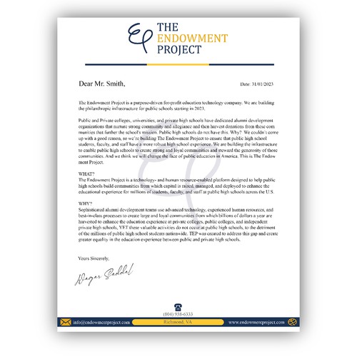 Clean, simple note design, The Endowment Project Design by irDesignx