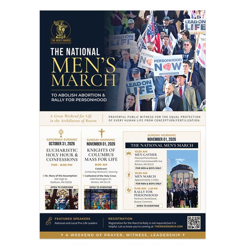 "Premium Flyer Design for The National Men's March" winning Logo design