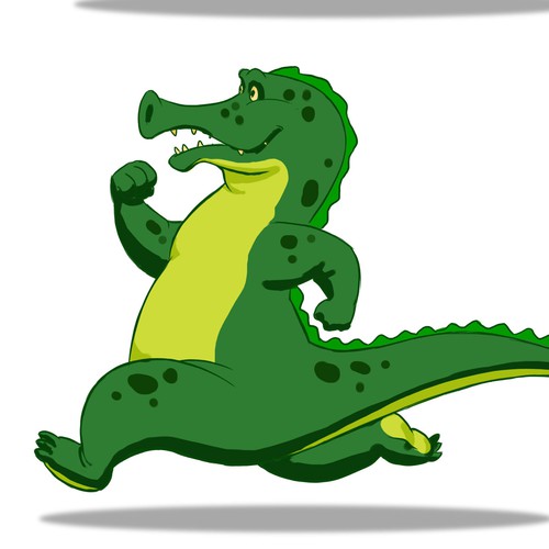 Friendly Running Alligator Cartoon Mascot Character or mascot contest