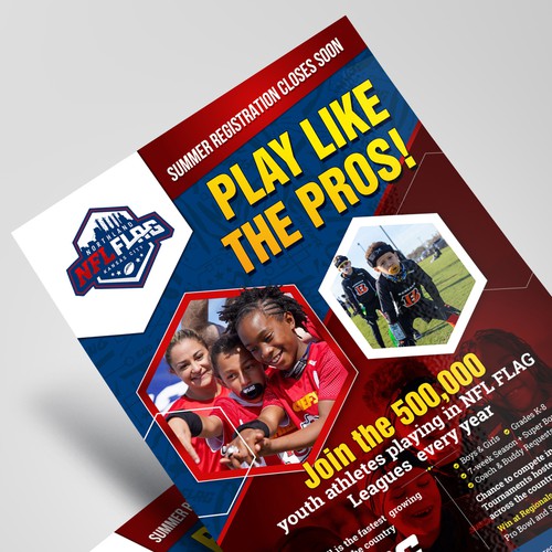 Exciting NFL FLAG Youth Football Flyer for Schools Design por Tanny Dew ❤︎