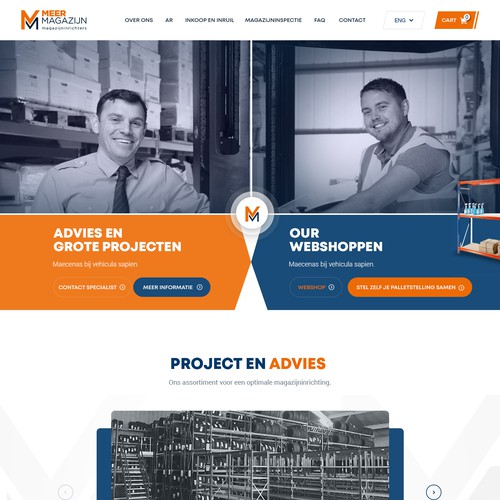 Creative website templates for a leading pallet racks company_ Meermagazijn Design by Adventix