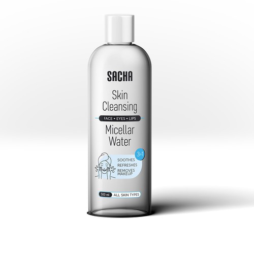 Sacha Micellar Water bottle 500ml Design by Vitalio7in