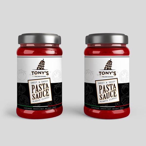 A Product Label for an Italian Foods Brand