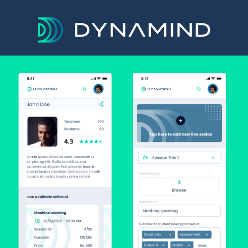 Mobile App Screens design for AI based Technology start up Design by fibercrime