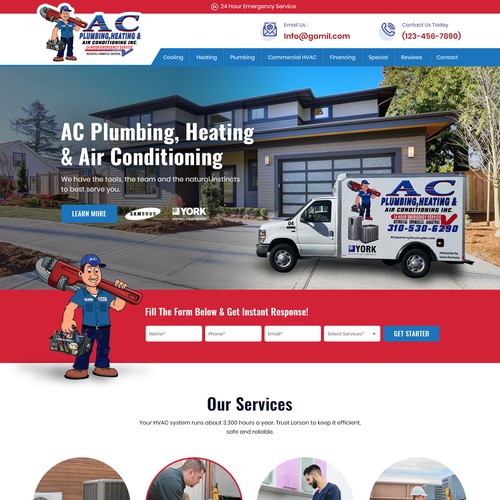 Heating Cooling Plumbing Website Design by OMGuys™