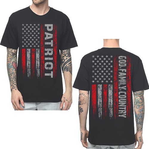 Develop a patriotic shirt that represents: The individual patriot, God, Family, Country Design by -Diamond Head-