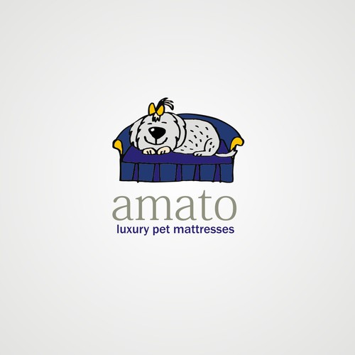 AMATO modern/luxury dog bed logo Design by apelsini