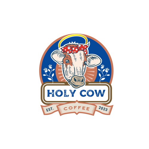 Design an Eye Catching Country Vibe Coffee Logo for "Holy Cow Coffee" Design by ifux