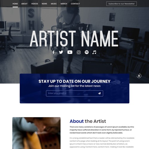 Design a website for artists of a London-based record label. Design by Sarbani
