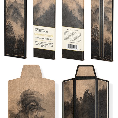 Mystical and elegant packaging for handmade natural incense Design by bcra