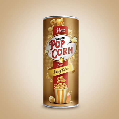 Premium Quality Popped Pop Corn Packaging Design by sougatacreative