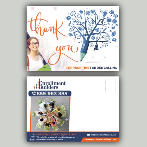 Design a thank you card for us to send to clients using our ad creative as inspiration Design by allMarv