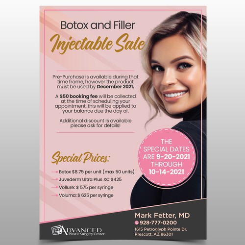 Botox and Filler Injectable Sale Add Design by inventivao