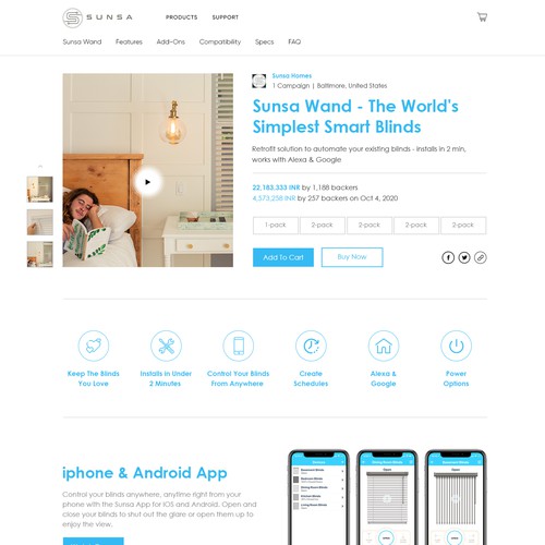 Shopify Design for New Smart Home Product! Design by DesignExcellence