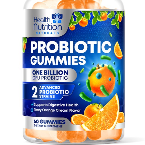 Diseño de Healthy Probiotic Gummies Label needed for Health Nutrition de rembrandtjurin