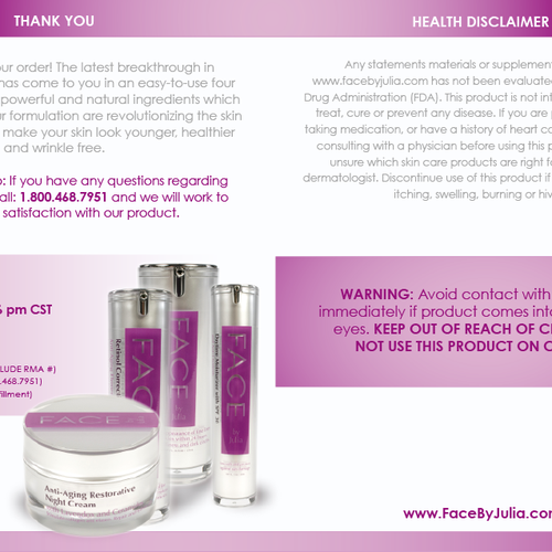 Skin care product brochure Brochure contest