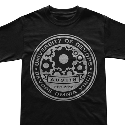 University themed shirt for DevOps Days Austin Réalisé par h2.da