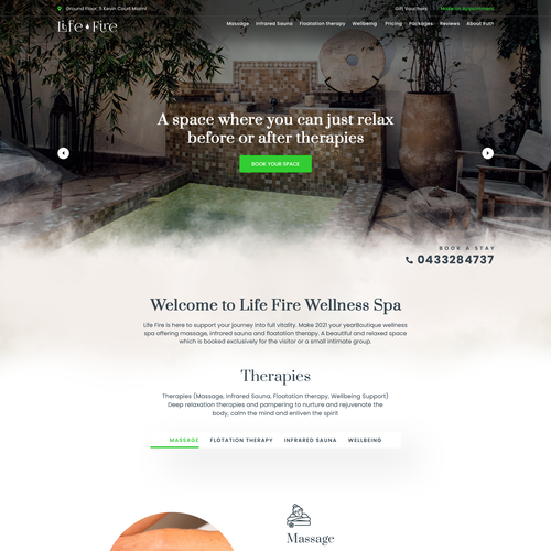 Simple Wellness Spa Website Design réalisé par Web Hub