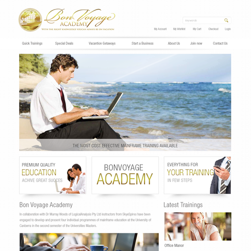 website design for BonVoyage Academy Réalisé par Hitron_eJump