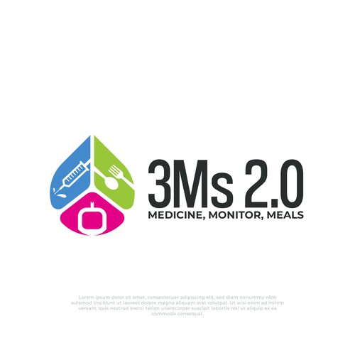 Logo for National Type 1 Diabetes Behavioral Health Research Study “3Ms 2.0” Design by Astart