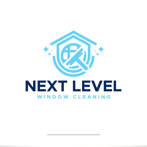 eye-catching window cleaning logo, appeals to homeowners. Design by Esui Studio