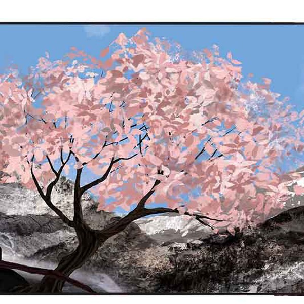 Design by Crystal Ship titled "A digital painting I made for a design..."