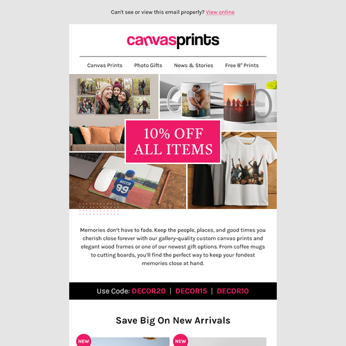 Email Template Design for Custom Wall Decor e commerce brand Design by M.A Creatives