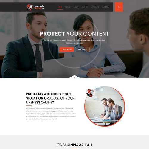 Create an elegant, striking website for a legal service Design by OMGuys™