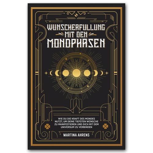 Design an inspiring and attractive cover for a book about wish fulfillment with the moon phases Design von Colibrian