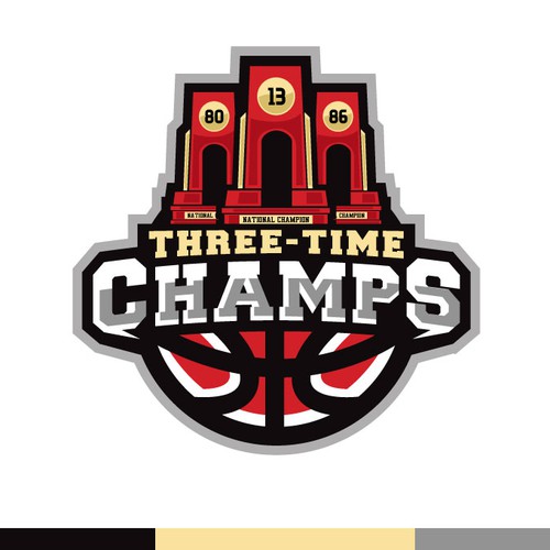 Basketball Logo for Team 'Three-Time Champs' - Your Winning Logo Featured on Major Sports Network Design by JDRA Design