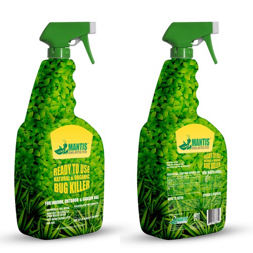 NATURAL & ORGANIC BUG KILLER SPRAY BOTTLE LABEL Design by yoart2006